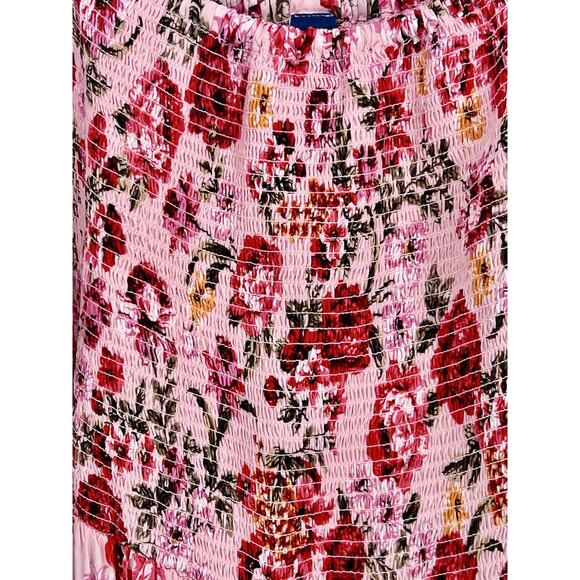 Old Navy Pink Floral Smocked Balloon Sleeve Mini Dress Sz 2XL Coquette Babydoll - Picture 2 of 13